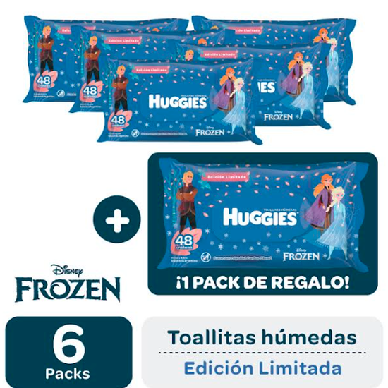 5 Packs Toallitas Húmedas Huggies Edición Limitada Frozen 4 en 1 x 48 Unidades